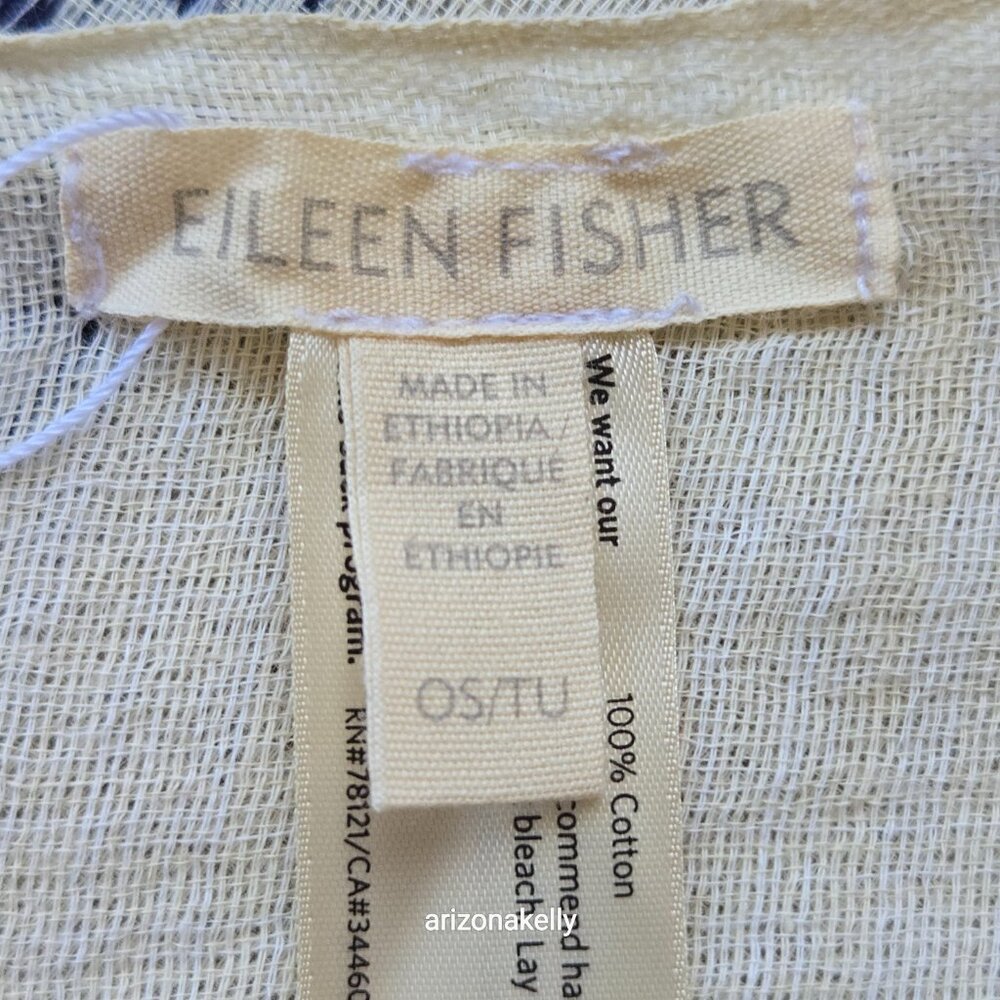 NWT Eileen Fisher Handloomed Ethiopian Artisan Cotton Scarf - Picture 13 of 16